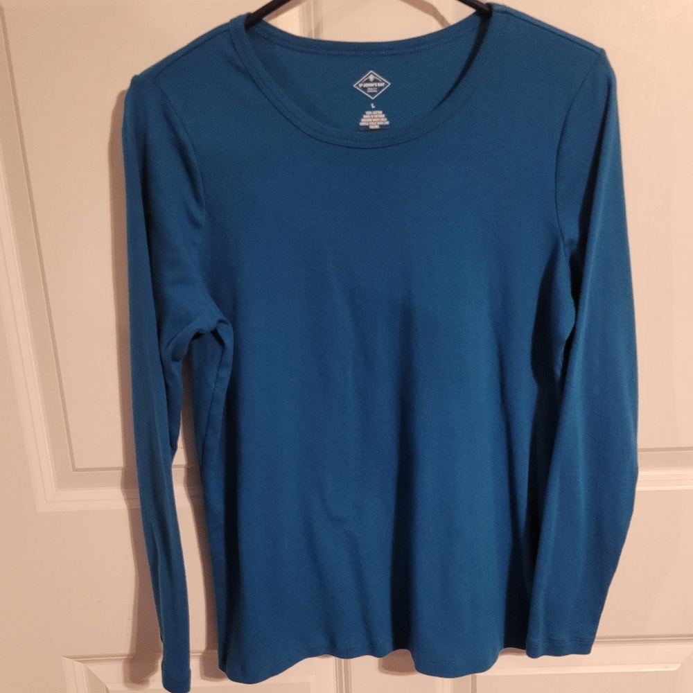 St Johns Bay large long sleeve teal tee